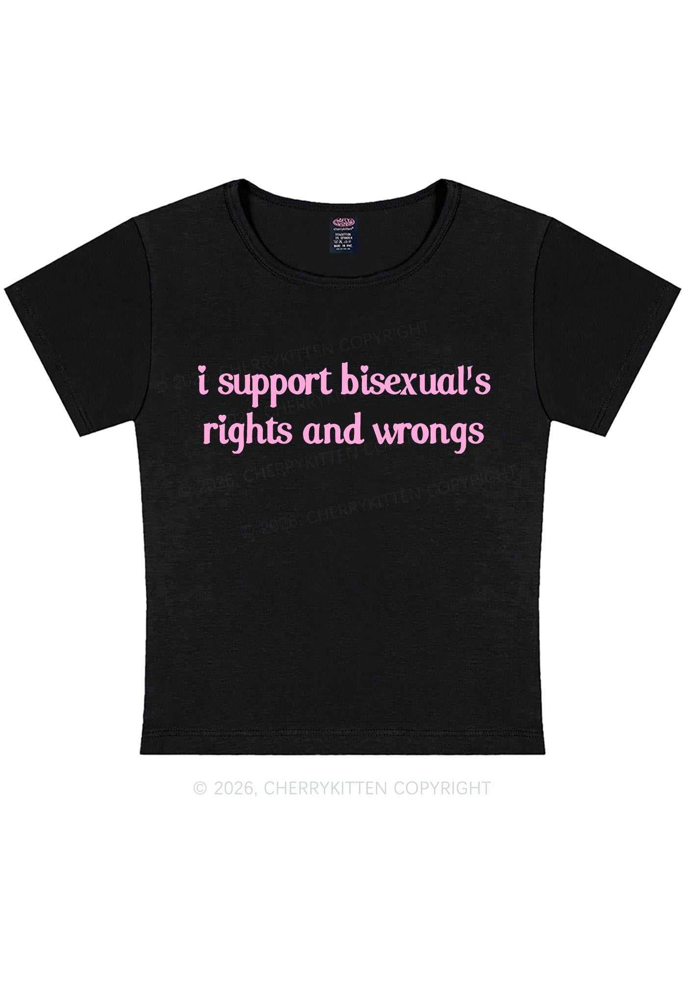 I Support Bisexuals Pride Y2K Baby Tee Cherrykitten