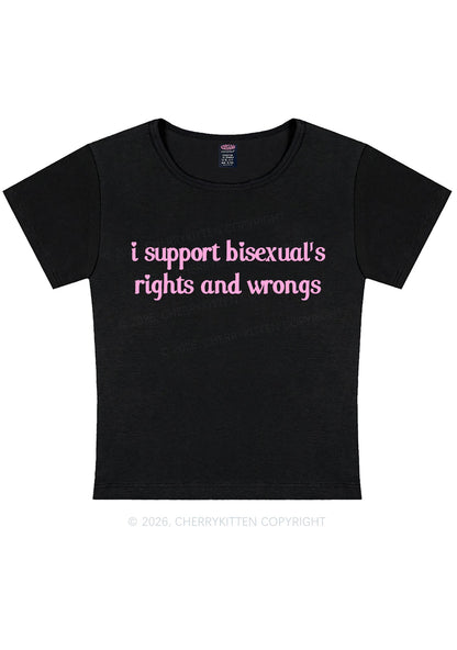 I Support Bisexuals Pride Y2K Baby Tee Cherrykitten