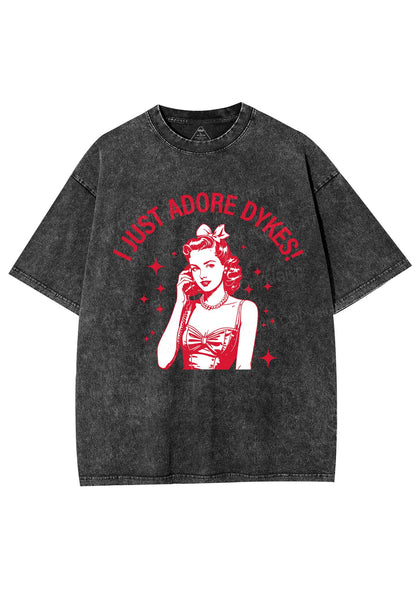 I Just Adore Dykes Y2K Shirts Washed Tee Cherrykitten