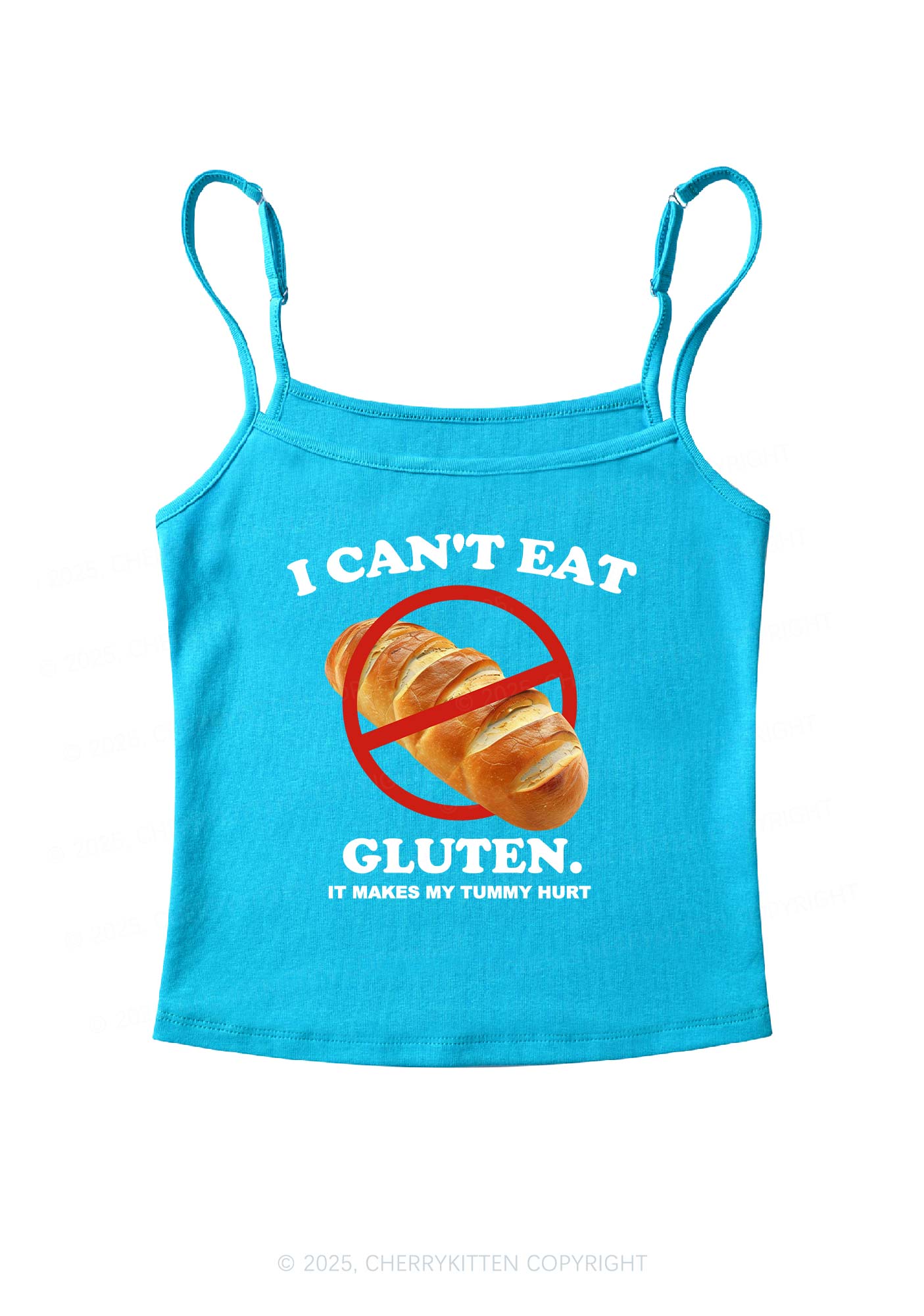I Cant Eat Gluten Y2K Spaghetti Strap Cami Cherrykitten