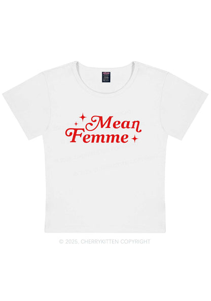 Mean Femme Pride Y2K Baby Tee Cherrykitten