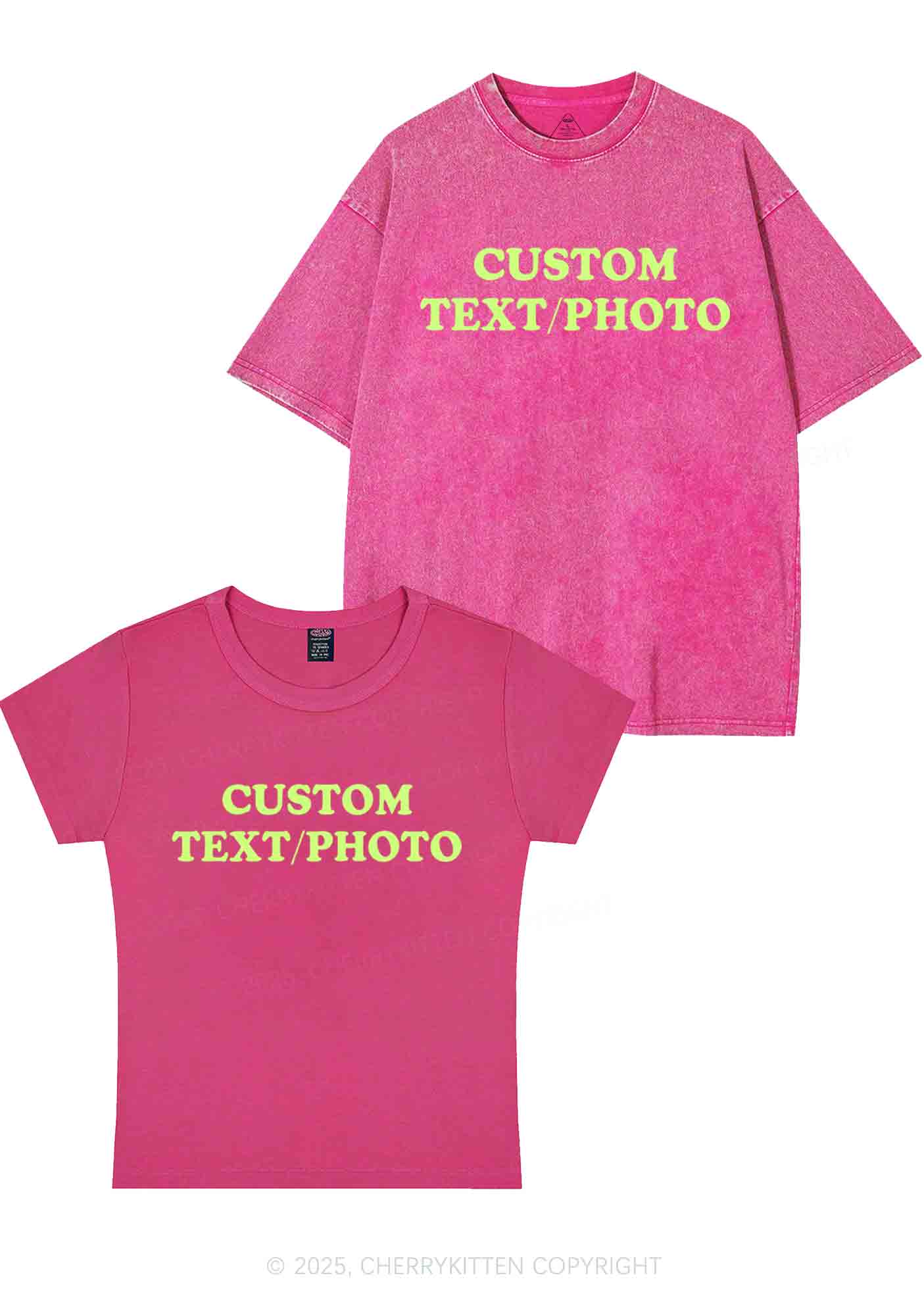 Custom Text Y2K Valentine's Day Couple Shirt Cherrykitten