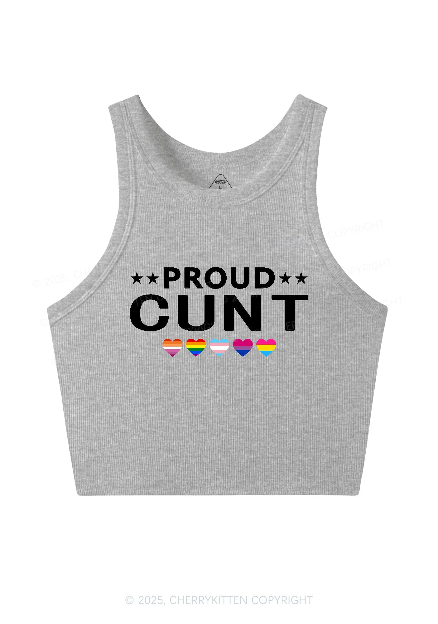 Proud Cxxt Pride Y2K Crop Tank Top Cherrykitten