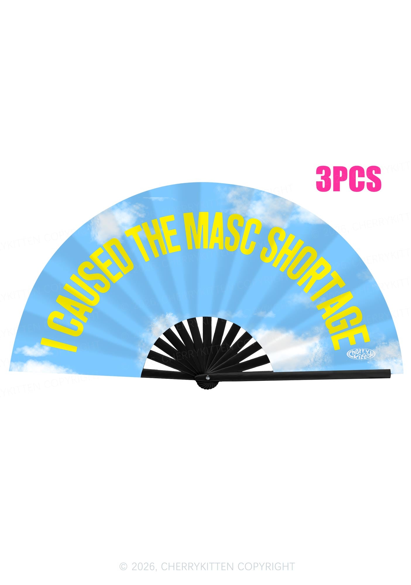 I Caused The Masc Shortage Pride Y2K Rave Hand Fan Cherrykitten
