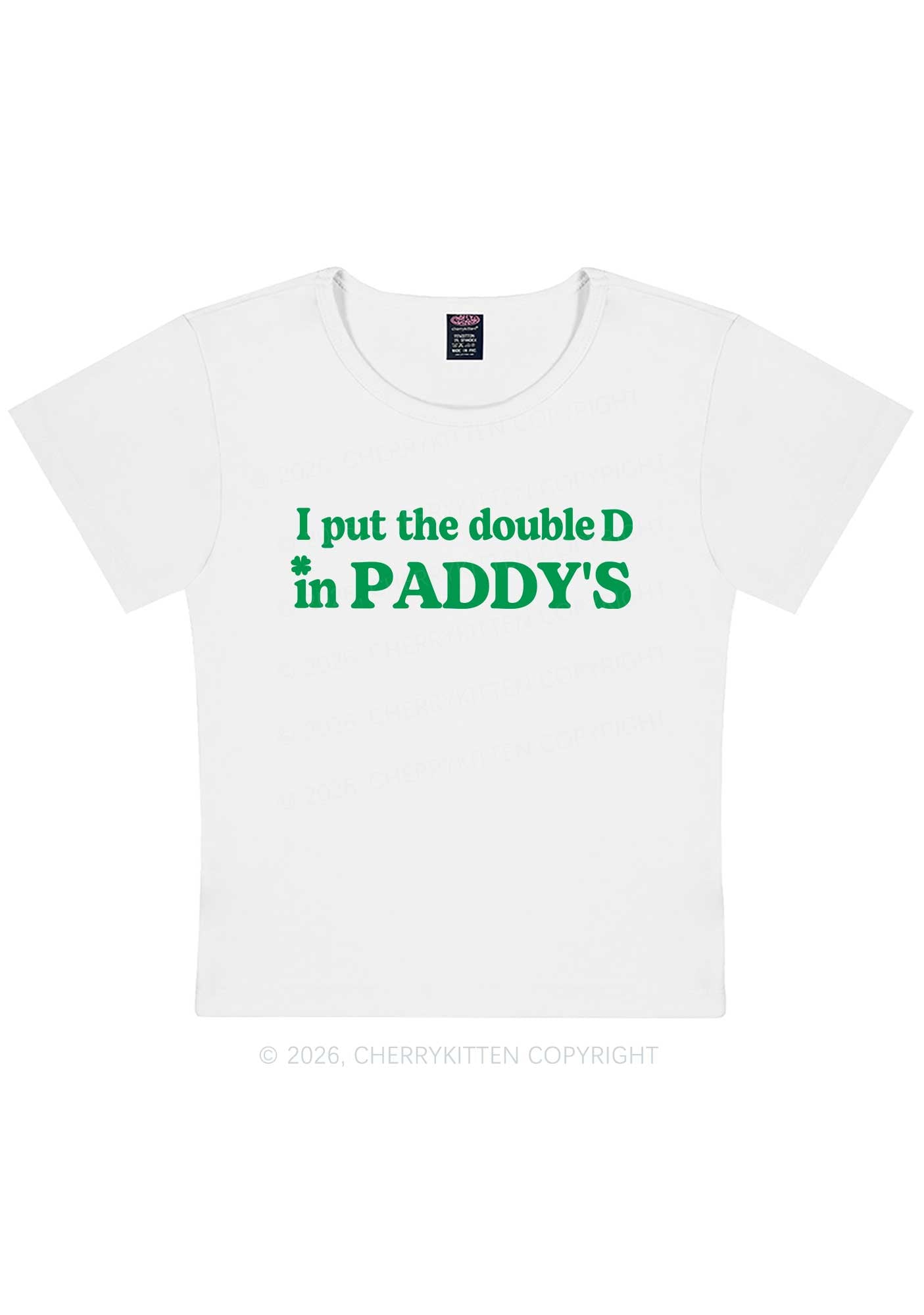 Put Double D In Paddys St Patricks Y2K Baby Tee Cherrykitten