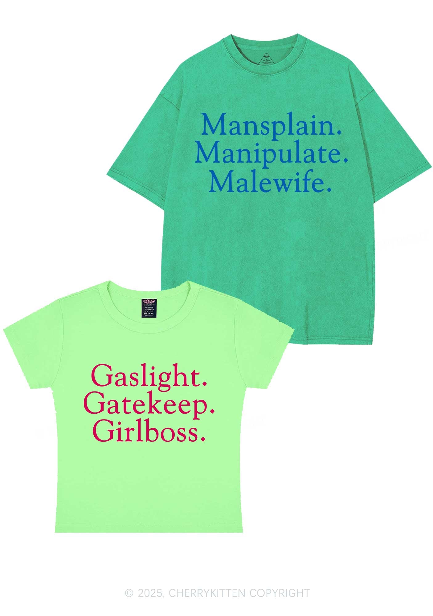Girlboss Malewife Valentine's Day Y2K Valentine's Day Couple Shirt Cherrykitten