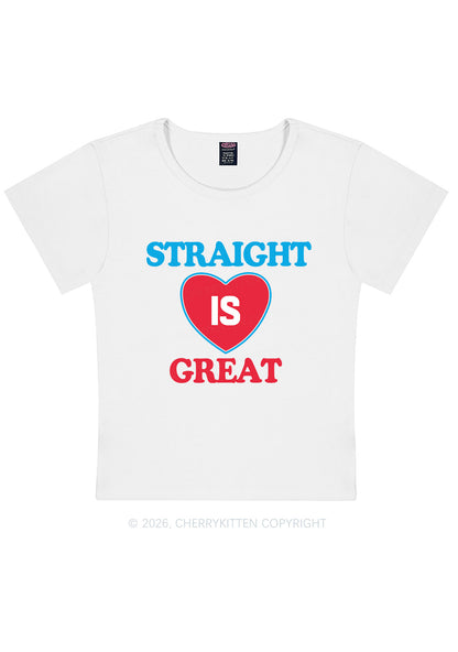 Straight Is Great Pride Y2K Baby Tee Cherrykitten