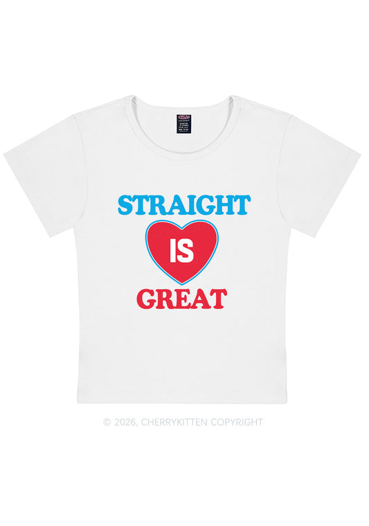 Straight Is Great Pride Y2K Baby Tee Cherrykitten