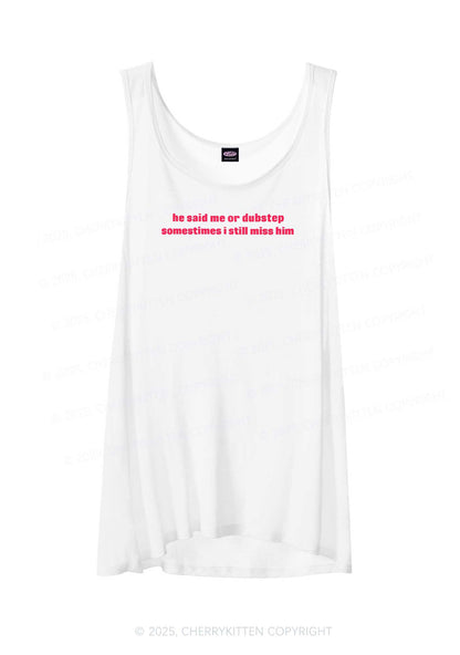He Said Dubstep Y2K Sheer Boyfriend Tank Cherrykitten