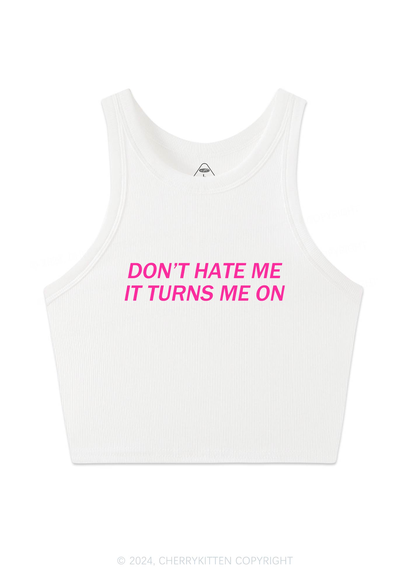 It Turns Me On Y2K Crop Tank Top Cherrykitten