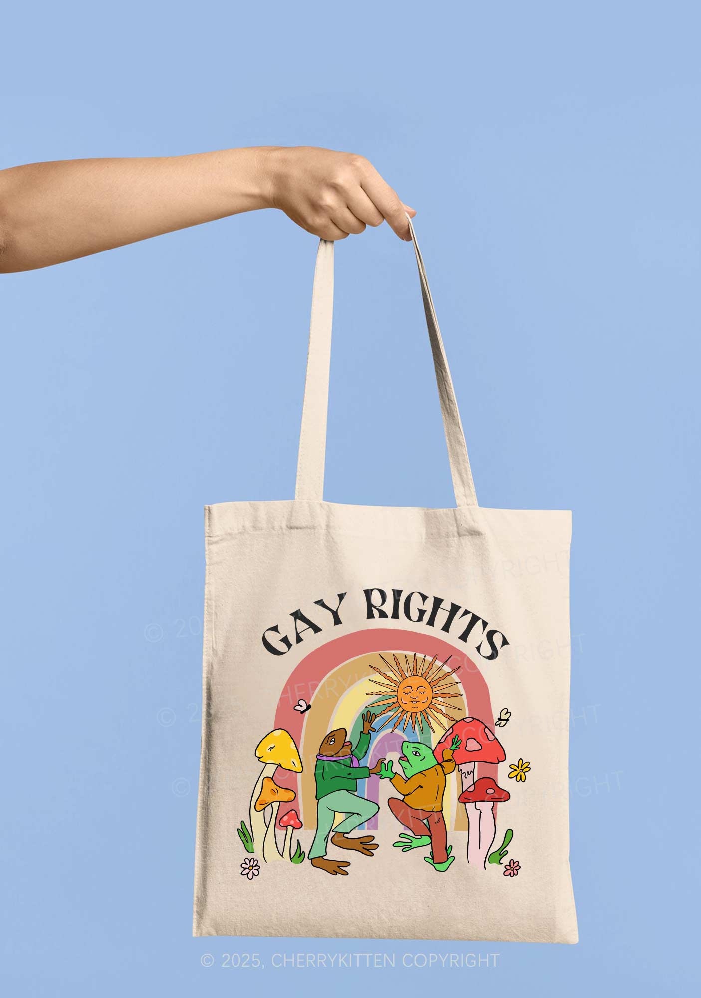 Gay Rights Pride Y2K Canvas Tote Bag Cherrykitten