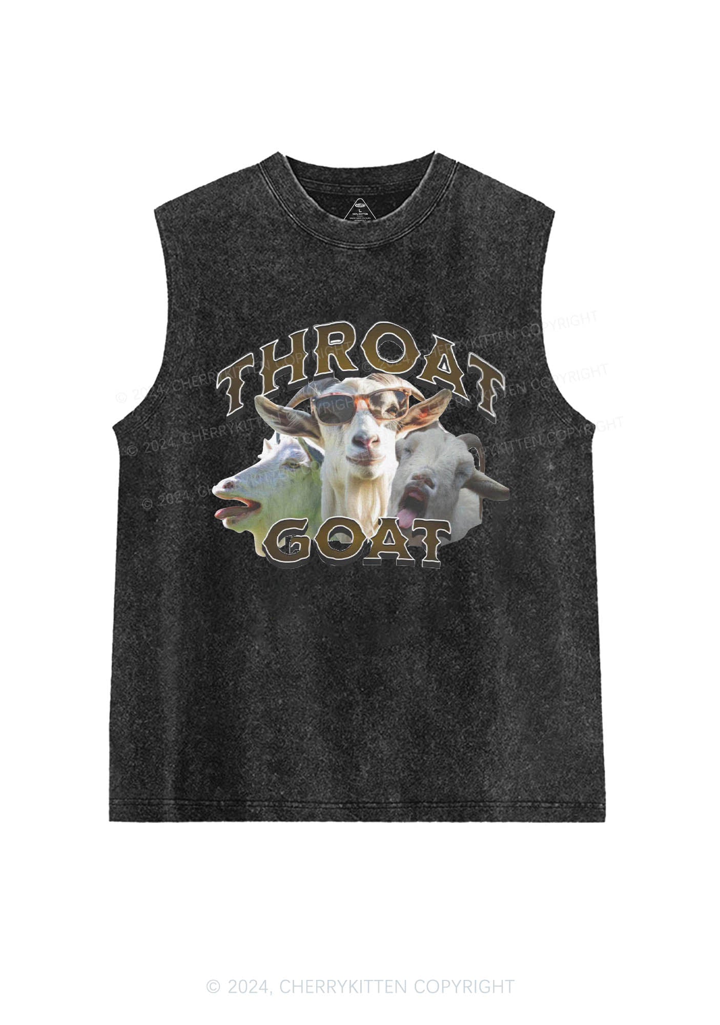 Three Throat Goats Y2K Washed Tank Cherrykitten