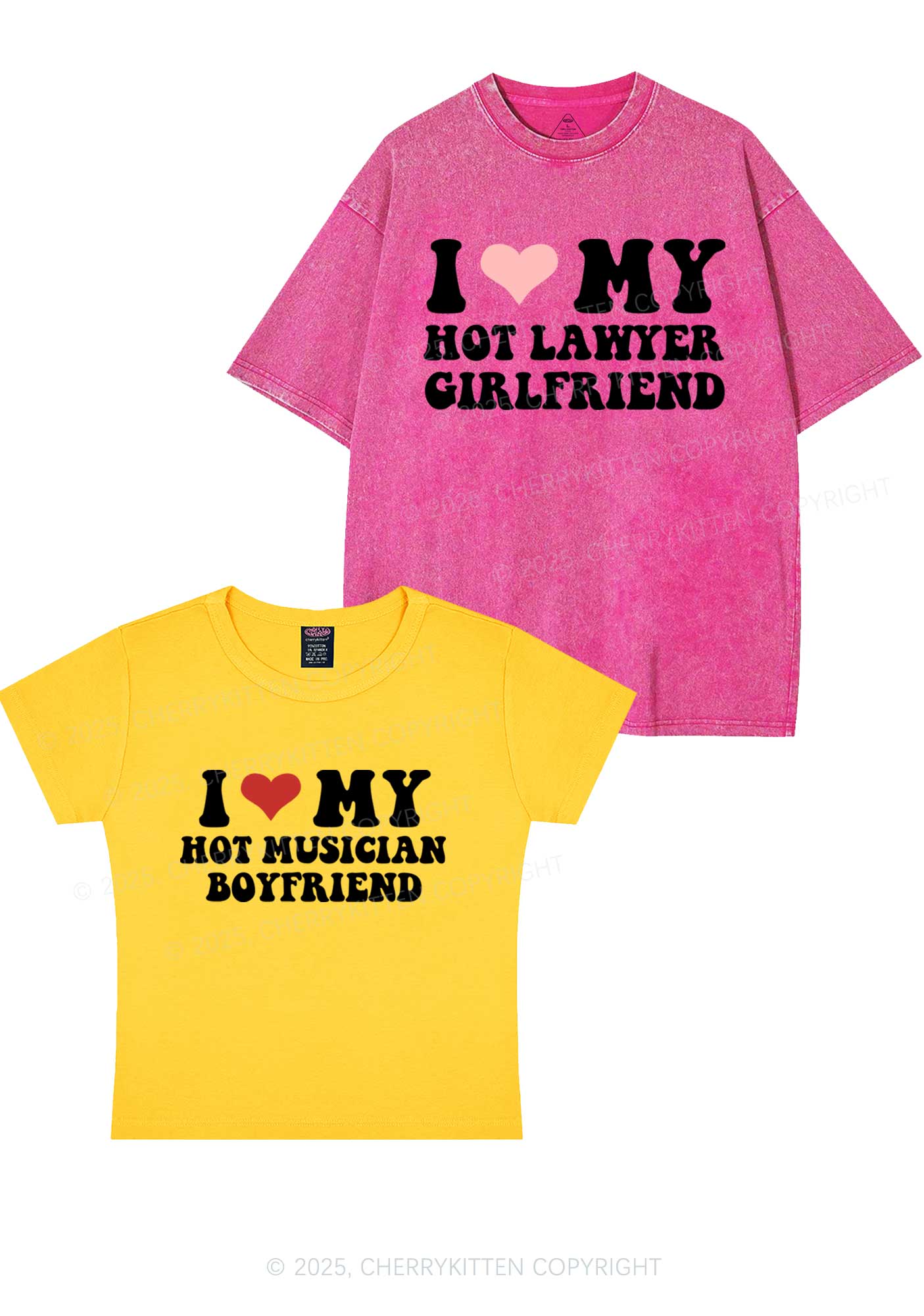 Custom My Hot Lawyer GF Y2K Valentine's Day Couple Shirt Cherrykitten
