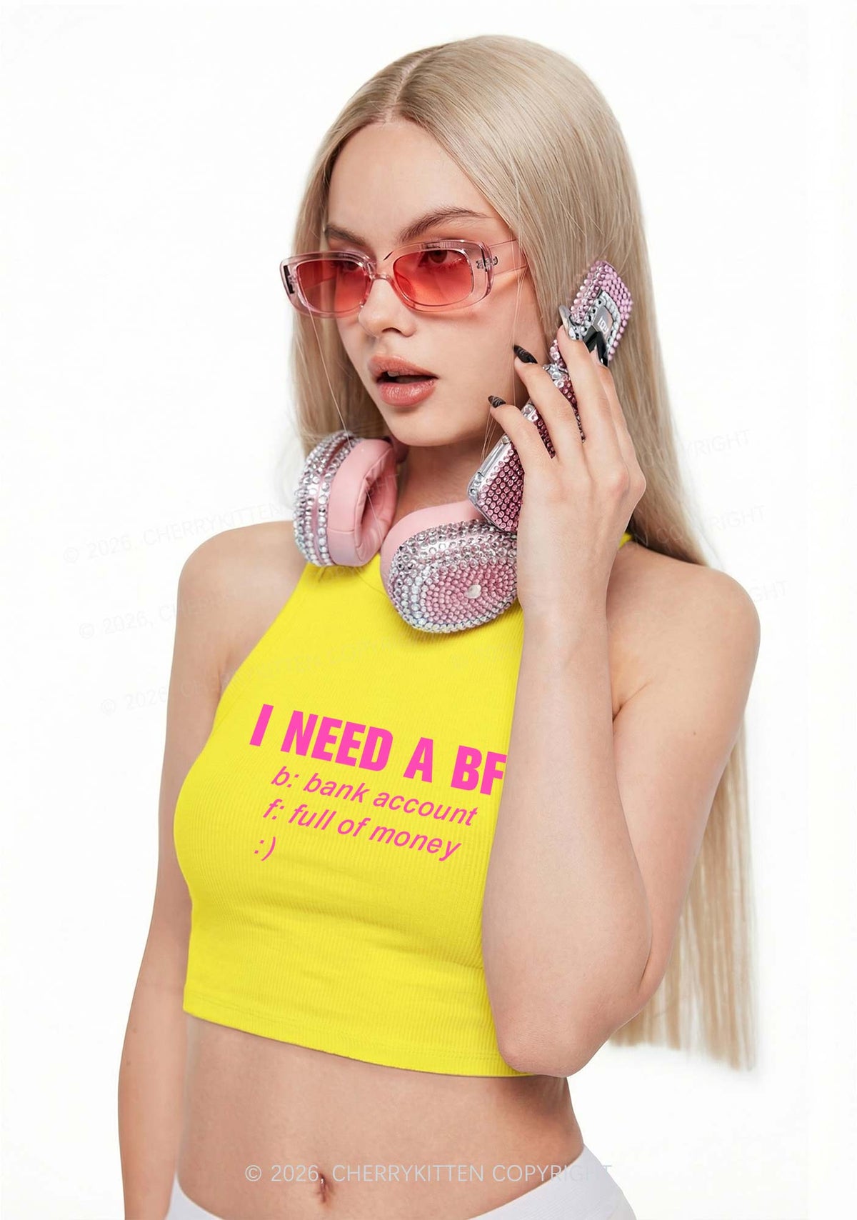 I Need A BF Y2K Crop Tank Top Cherrykitten