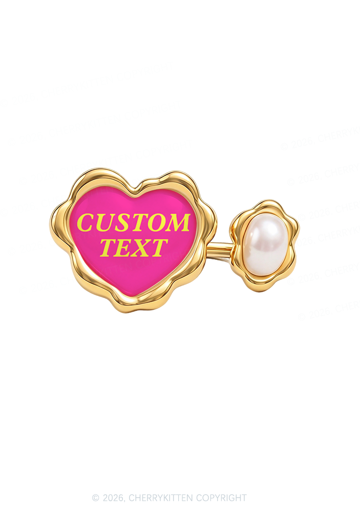 Custom Text Y2K Rings Cherrykitten