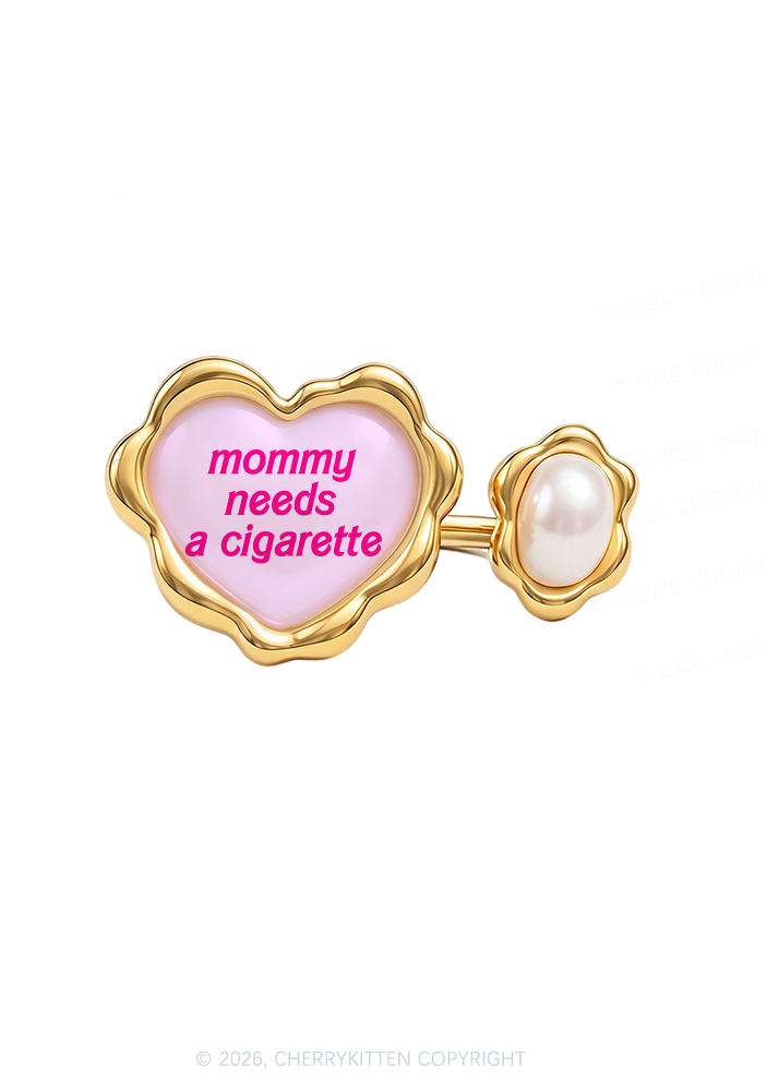 Mommy Needs A Cigarette Y2K Rings Cherrykitten