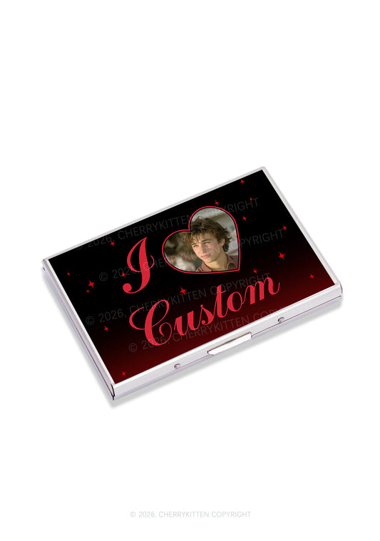 I Love Custom Photo Valentine's Day Y2K Mirror Cigarette Case Cherrykitten
