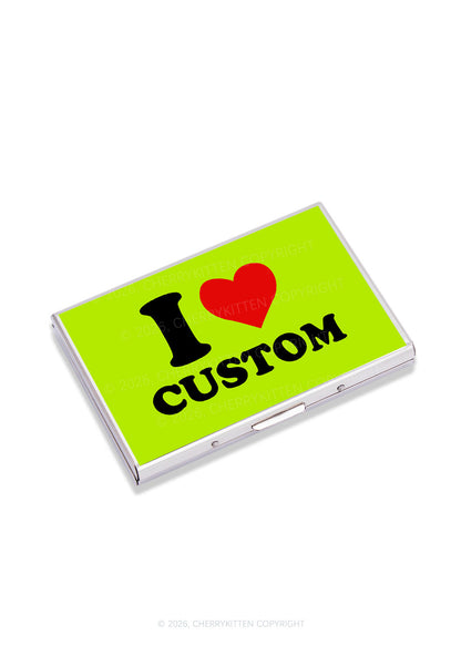 I Love Custom Valentine's Day Flag Y2K Mirror Cigarette Case Cherrykitten