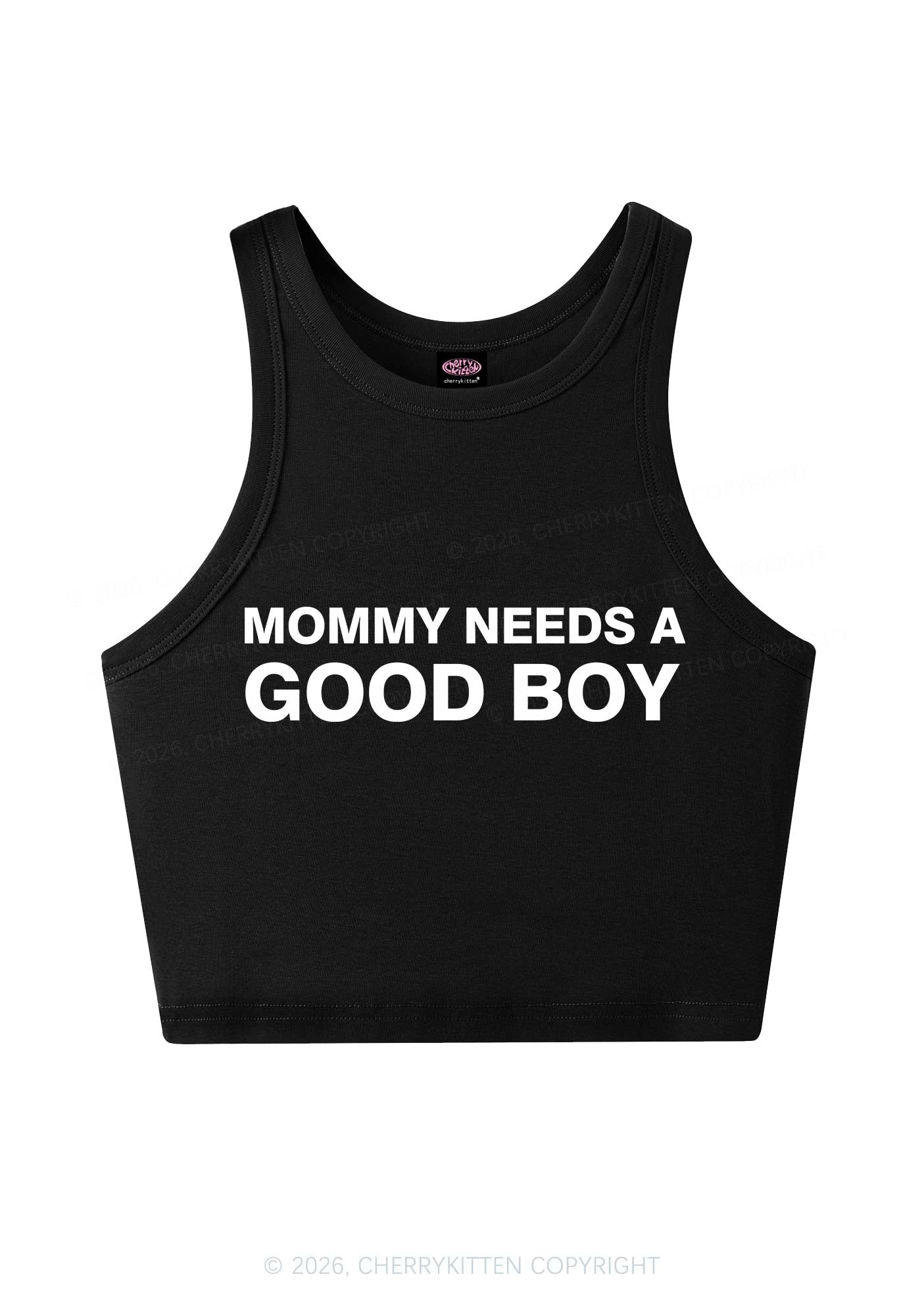 Mommy Needs A Good Boy Y2K Crop Tank Top Cherrykitten