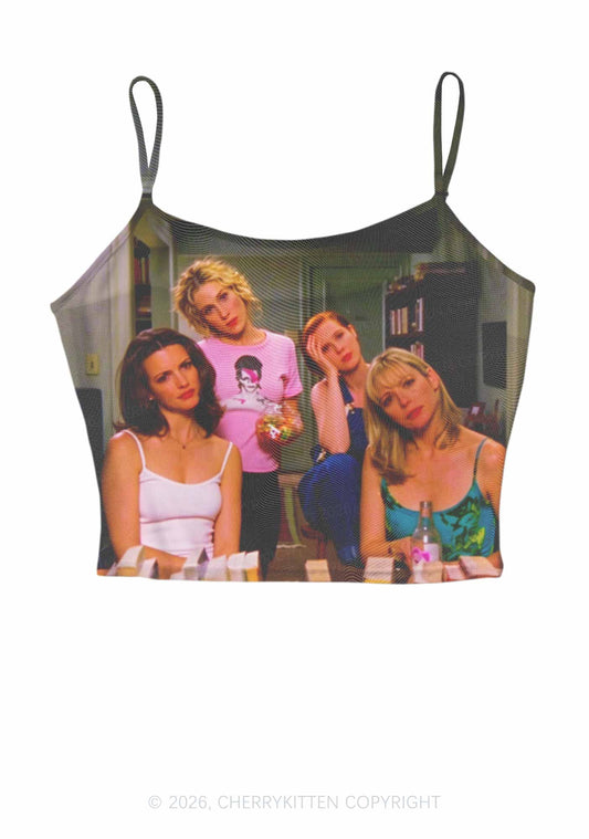 Girl Puzzled Y2K Mesh Cami Tank Cherrykitten