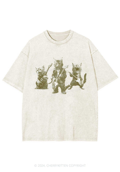 Guitar Cats Y2K Washed Tee Cherrykitten