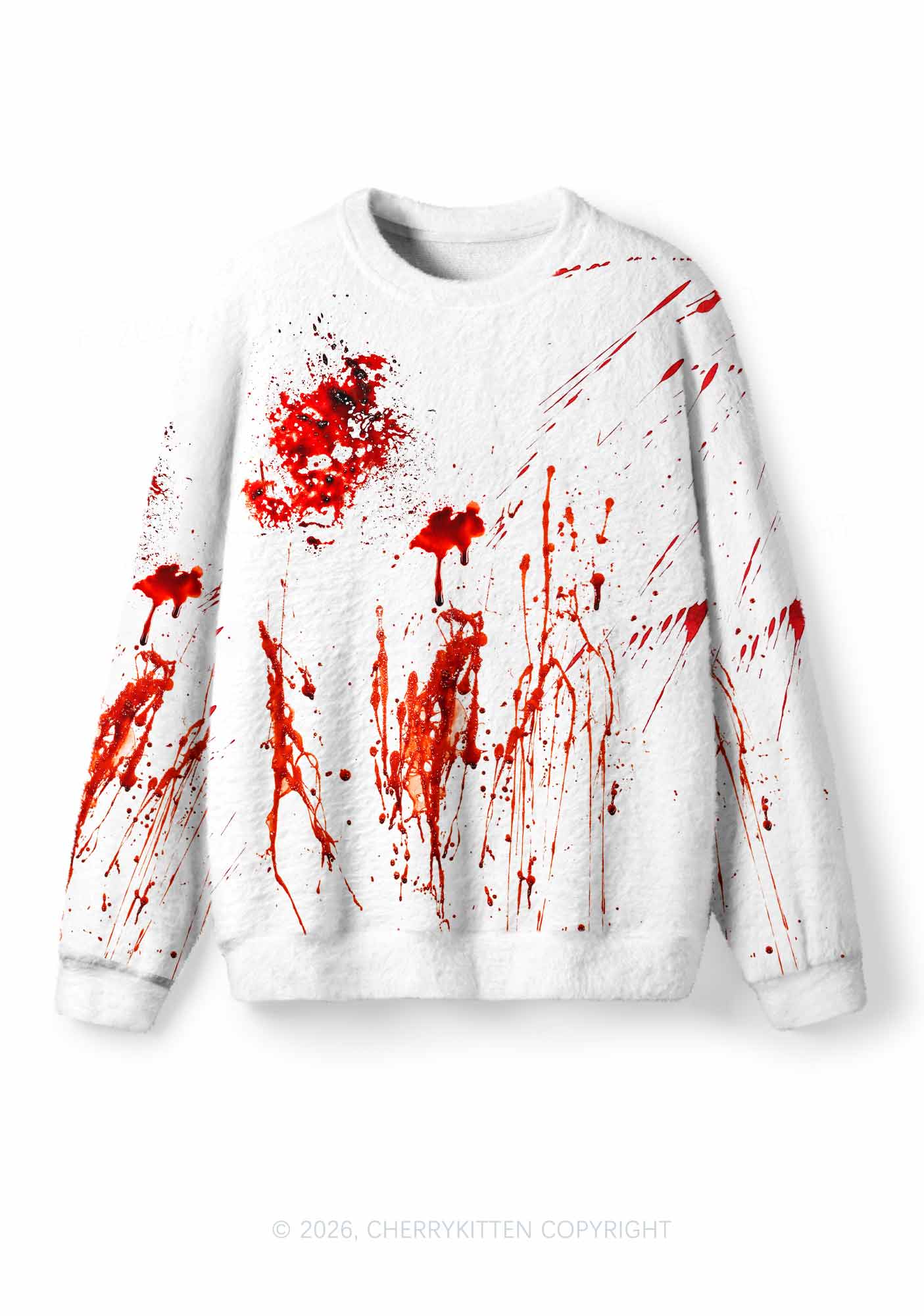 Halloween Bloody Stain Splatter Y2K Knit Sweatshirt Cherrykitten