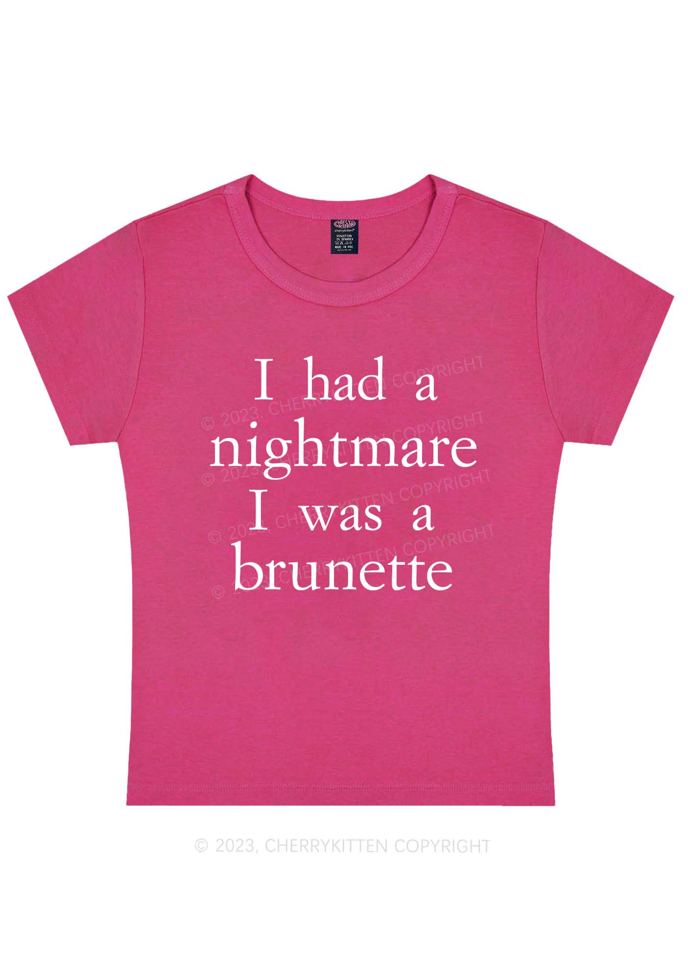 I Was A Brunette Y2K Baby Tee Cherrykitten