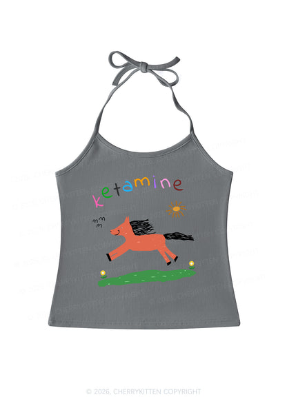 Orange Pony Y2K Halter Neck Cami Cherrykitten