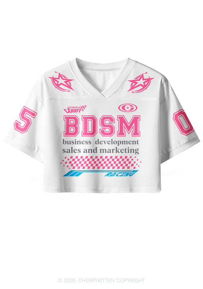 Custom Pink BDSM Y2K Crop Sport Jersey Shirts Cherrykitten