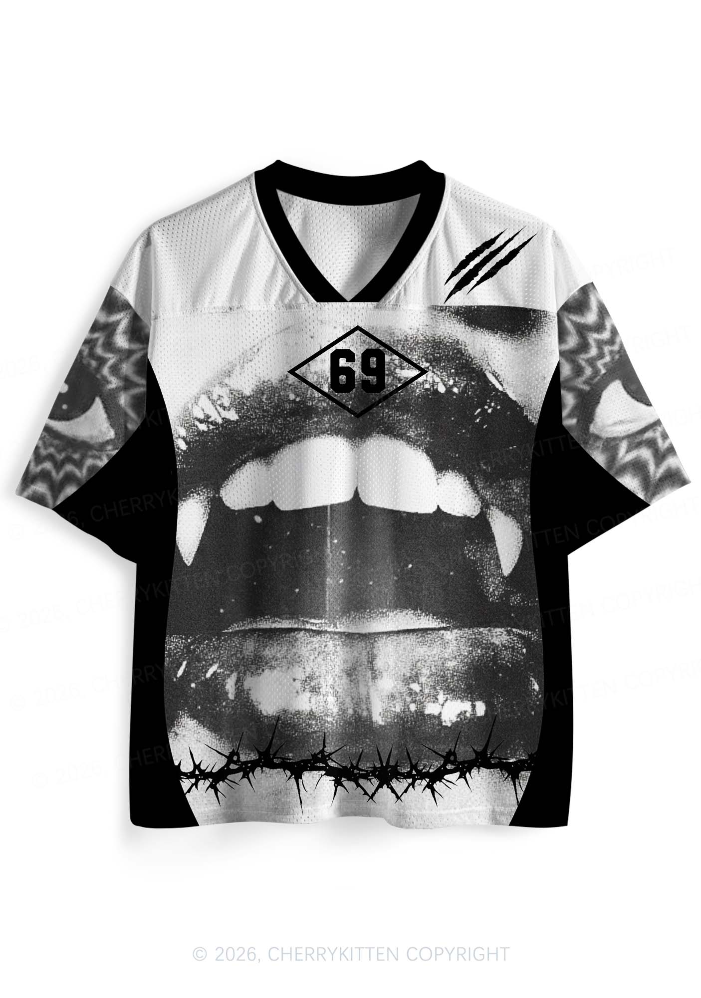 Halloween Vampire Lips Y2K Sport Jersey Shirts Cherrykitten