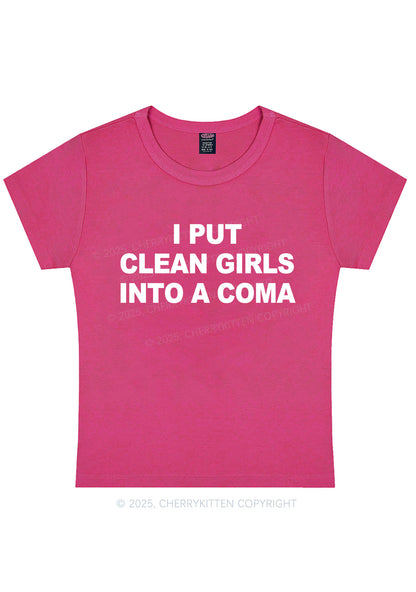 Put Clean Girls Into Coma Y2K Baby Tee Cherrykitten