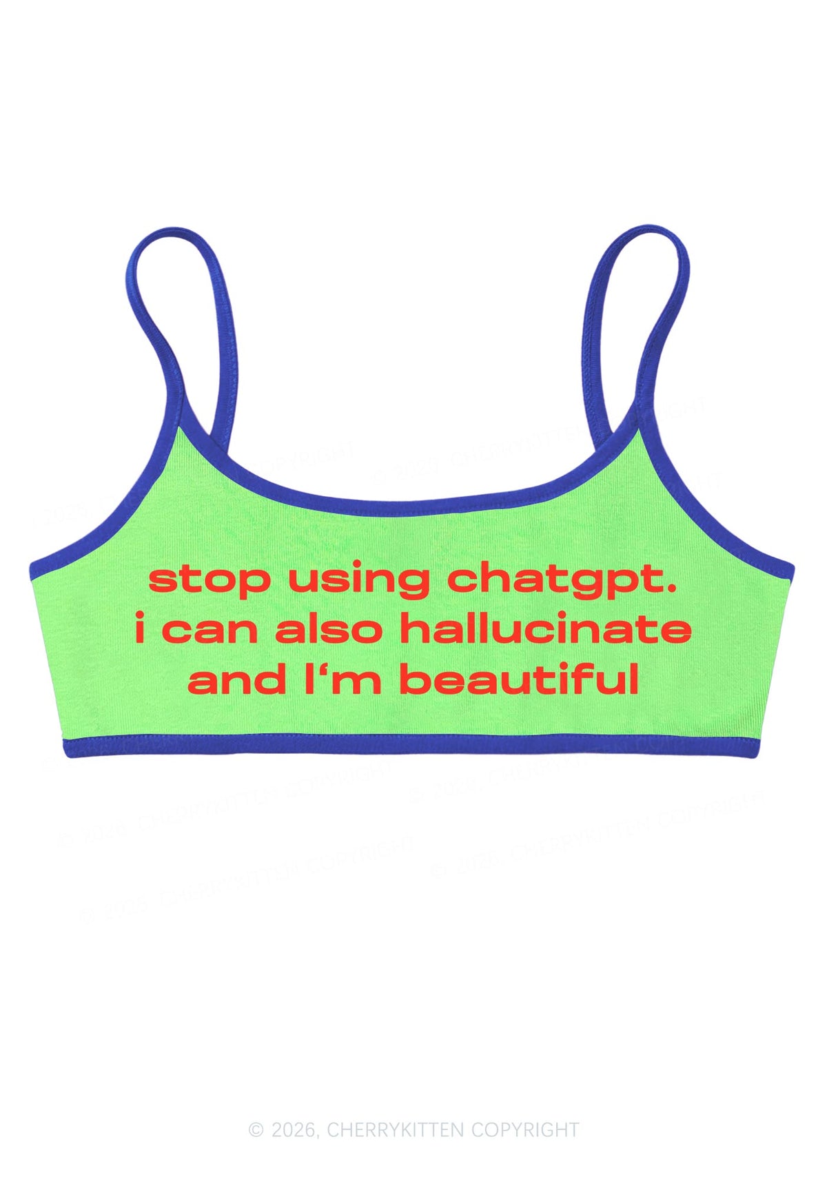 Stop Using GPT Y2K Super Crop Cami Cherrykitten