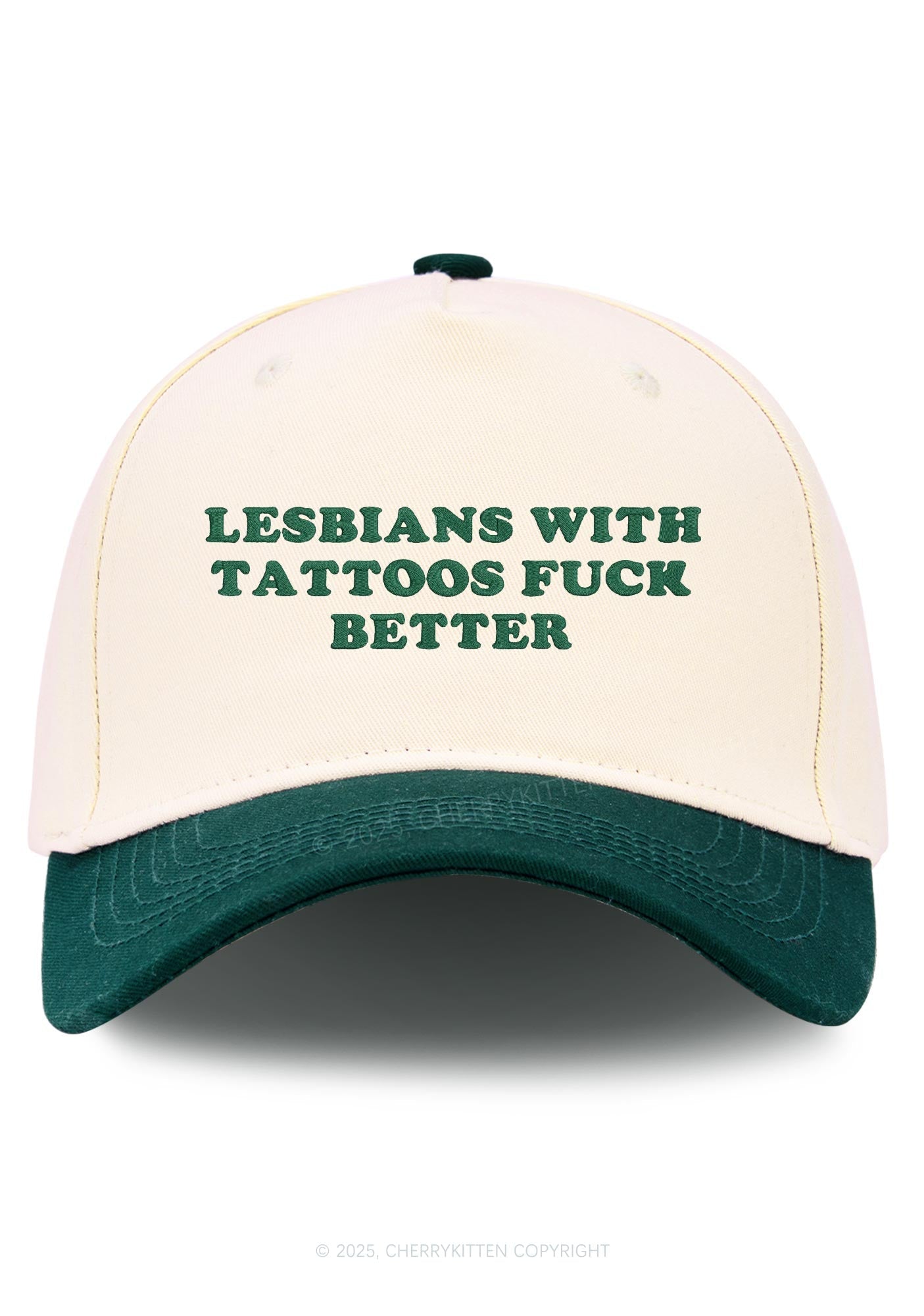 Embroidered Lesbians With Tattoos Pride Y2K Color Block Baseball Cap Cherrykitten