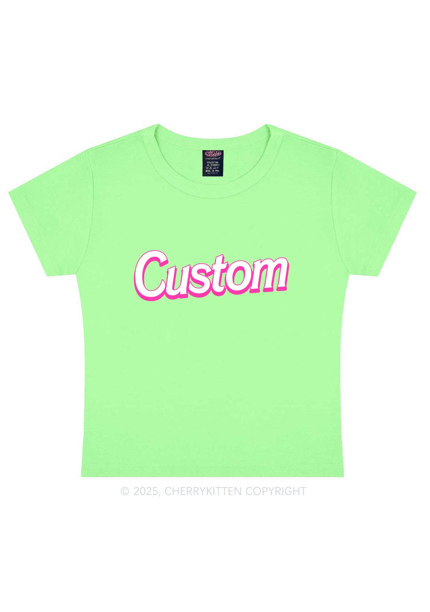 Custom Font Y2K Baby Tee Cherrykitten