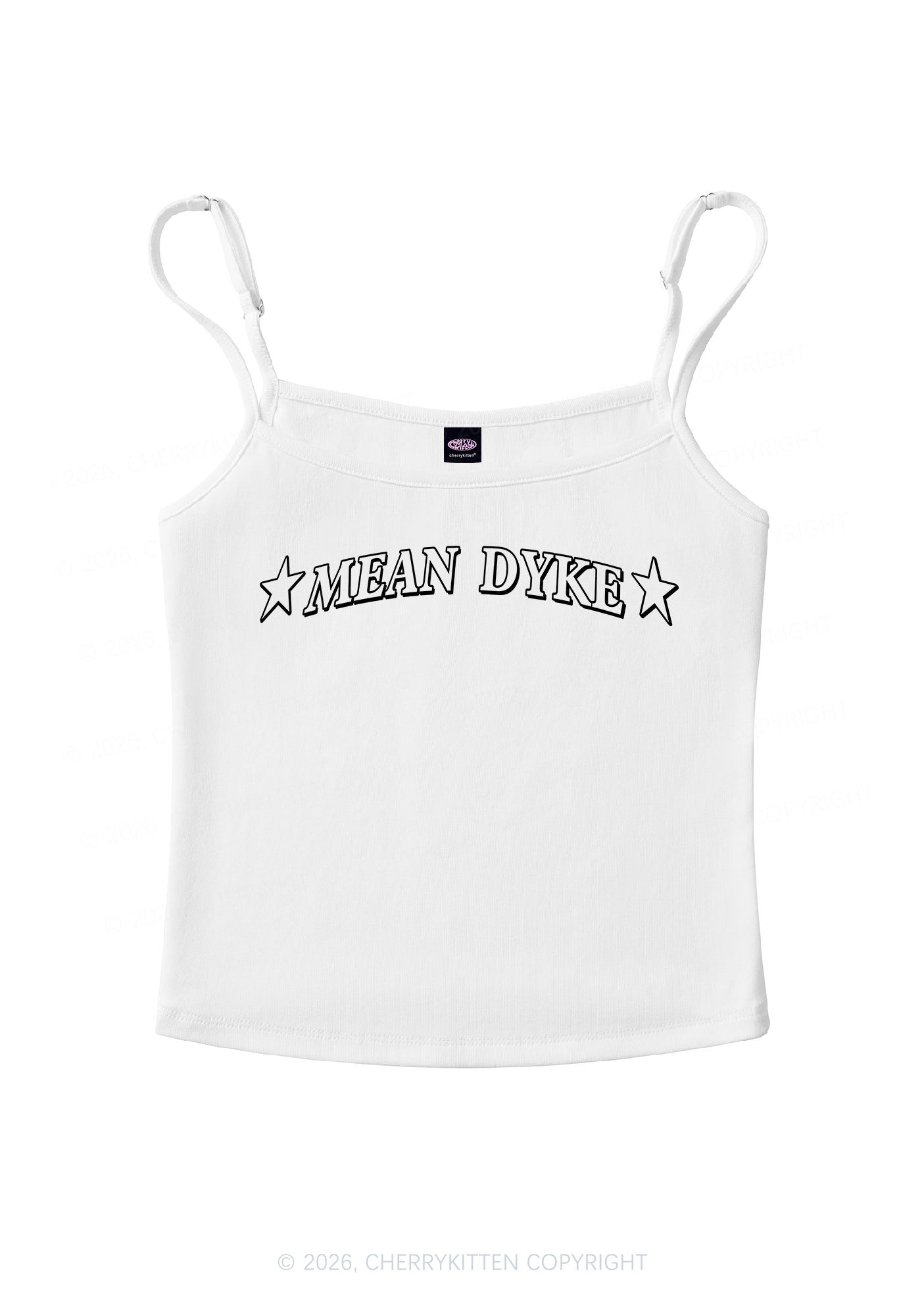 Mean Dyke Pride Y2K Spaghetti Strap Cami Cherrykitten