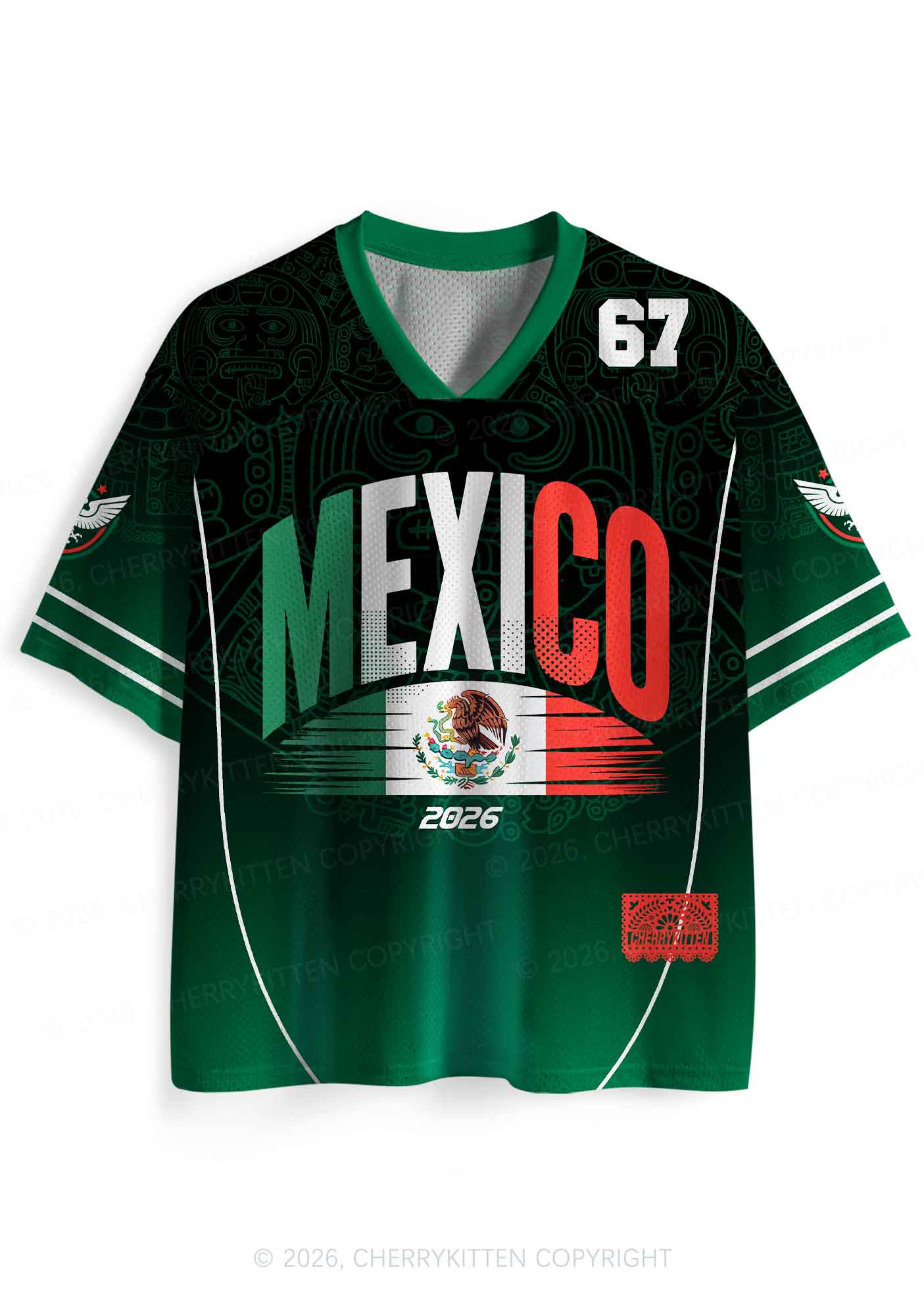 Custom Mexican Heritage Tribal Y2K Sport Jersey Shirts Cherrykitten