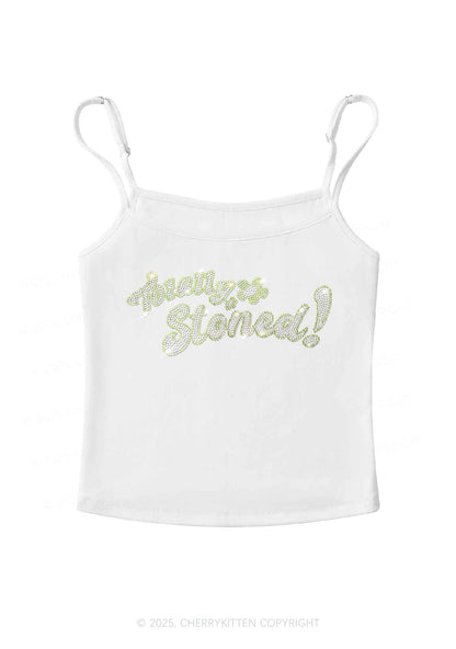 Rhinestone Totally Stoned Y2K Spaghetti Strap Cami Cherrykitten