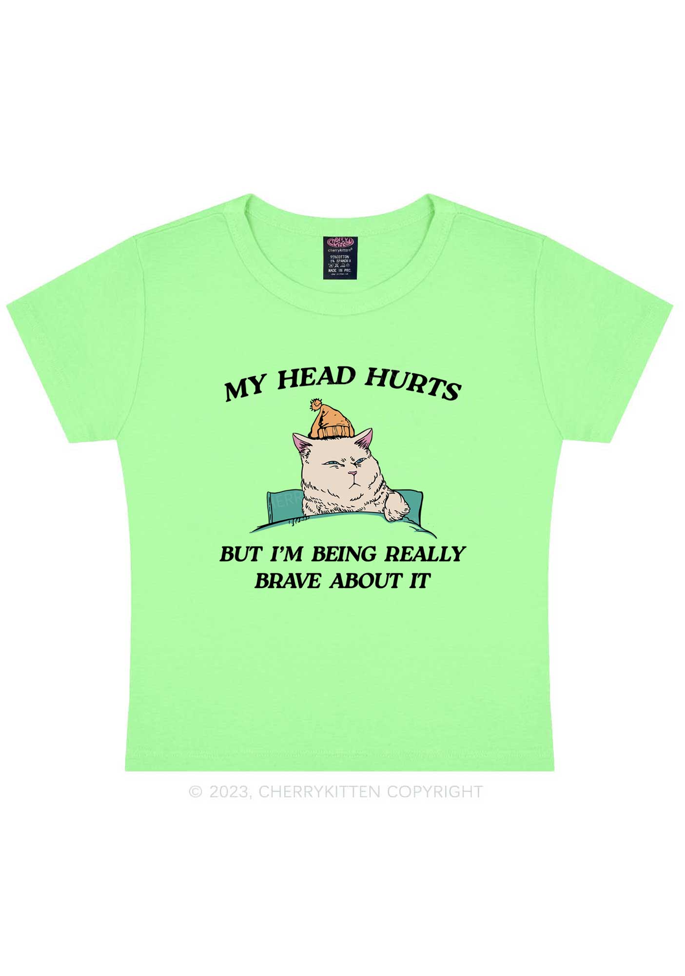Head Hurts Y2K Baby Tee Cherrykitten