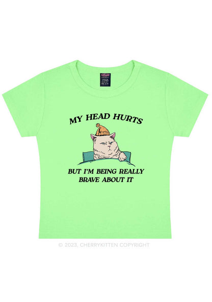 Head Hurts Y2K Baby Tee Cherrykitten