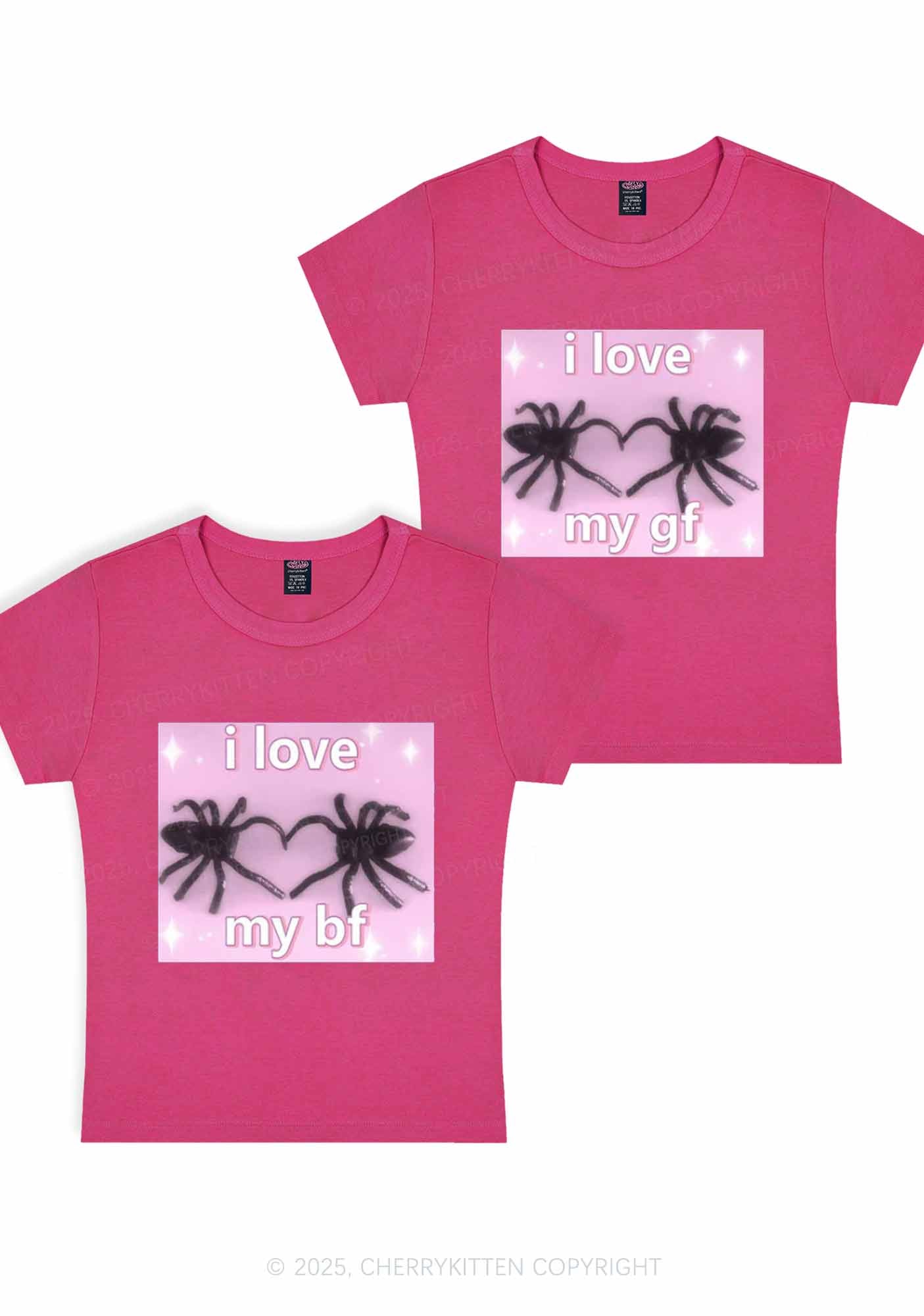 Love My Spider BF GF Y2K Valentine's Day Baby Tee Cherrykitten