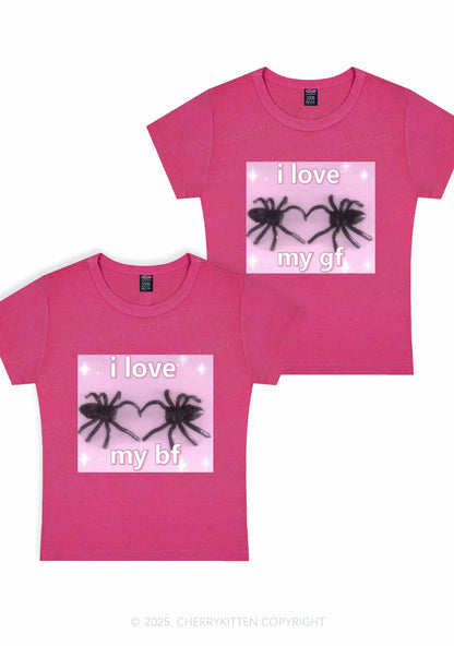 Love My Spider BF GF Y2K Valentine's Day Baby Tee Cherrykitten
