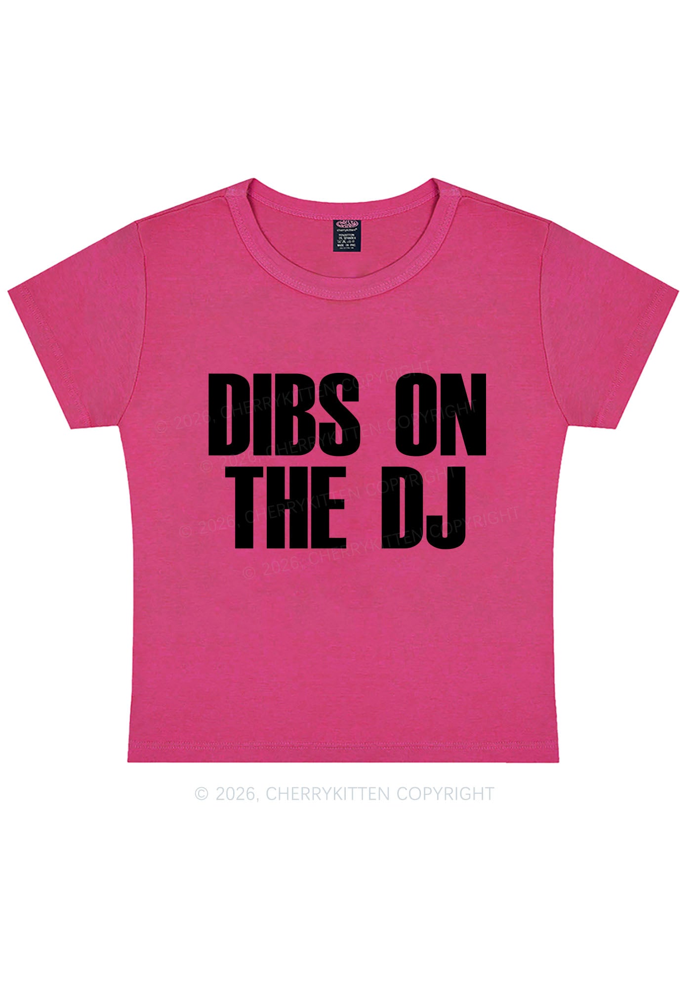 Dibs On The DJ Y2K Baby Tee Cherrykitten