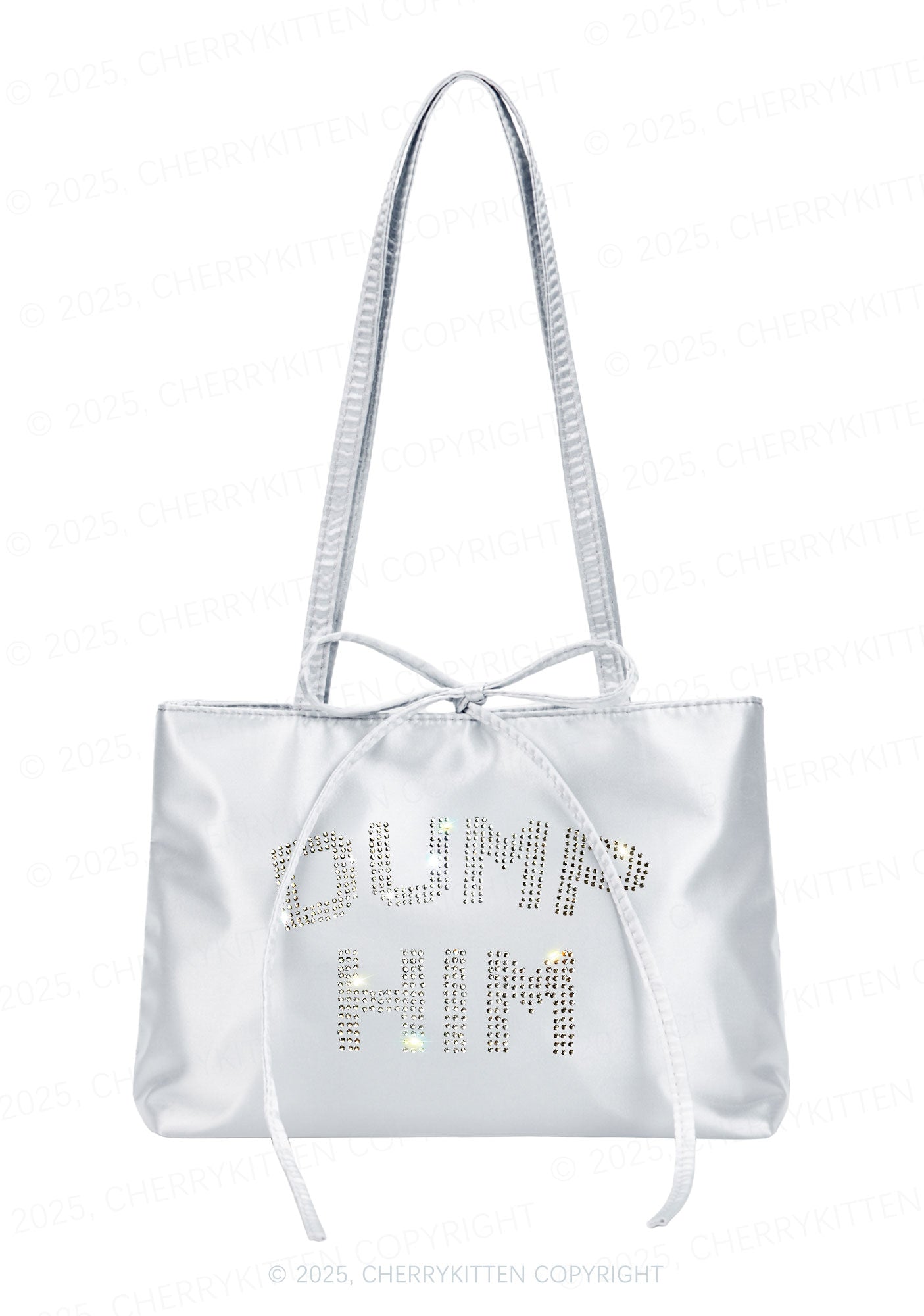 Rhinestone Dump Him Y2K Satin Bags Cherrykitten