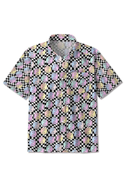 Ying Yang Checkerboard Print Shirts