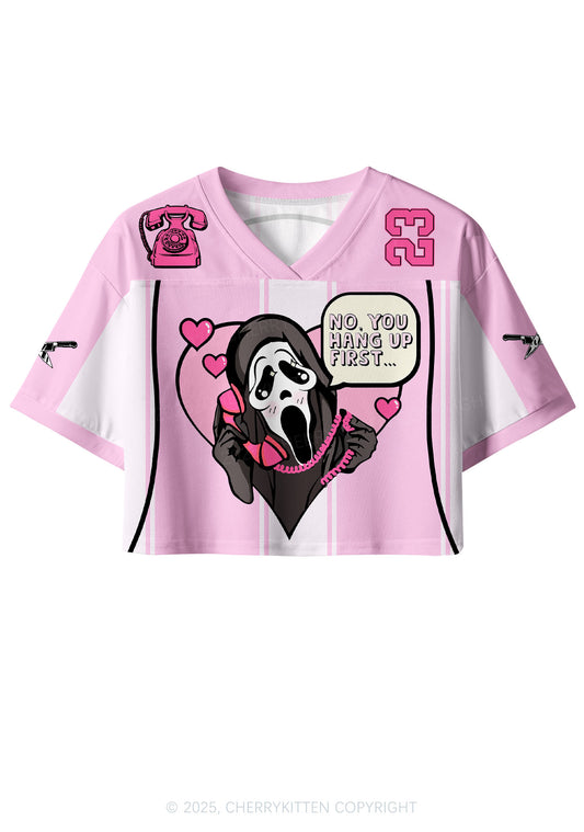 Custom Halloween Horror Hang Up Frist Y2K Crop Sport Jersey Shirts Cherrykitten