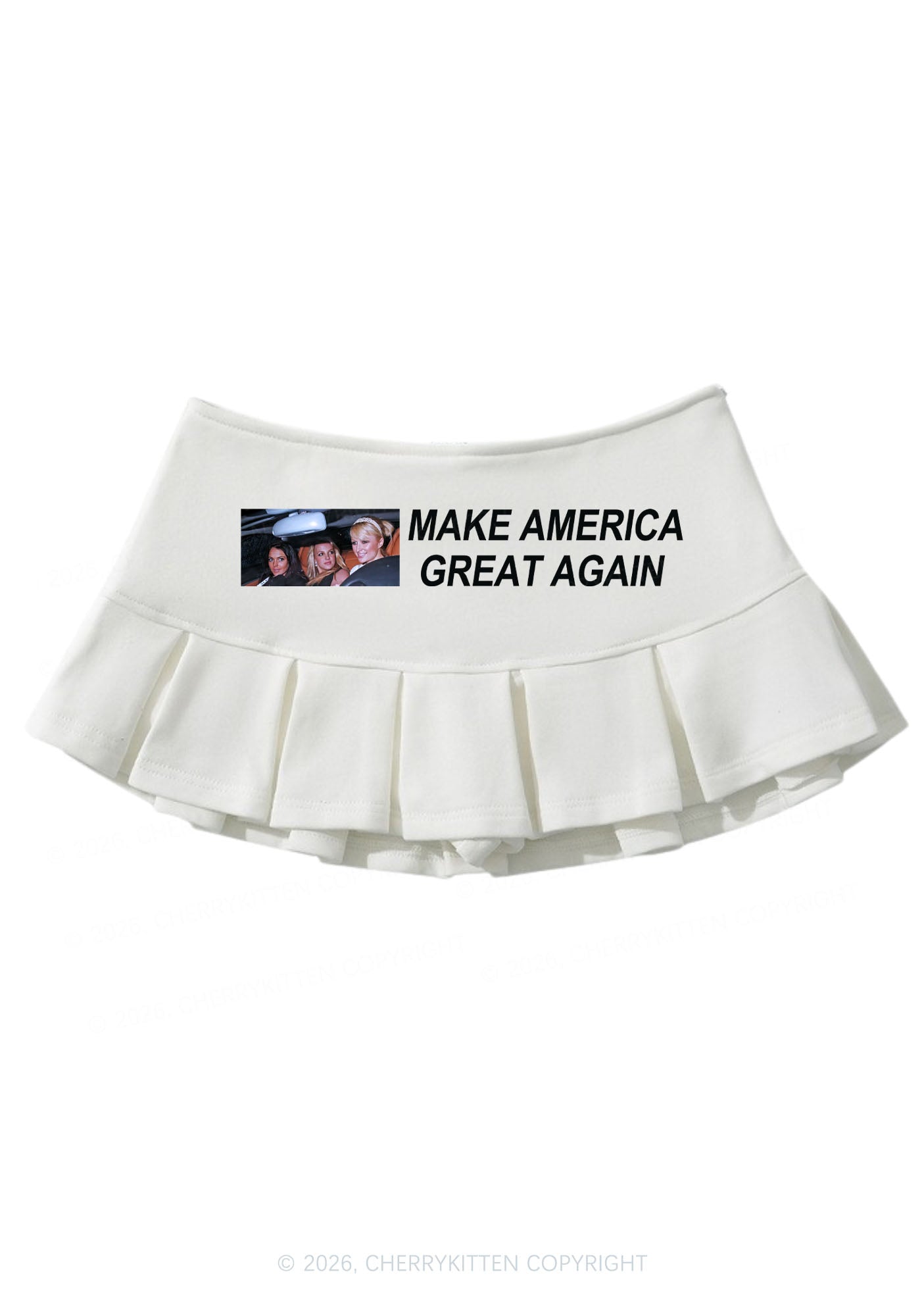 Make America Great Again Y2K Mini Pleated Skirts Cherrykitten