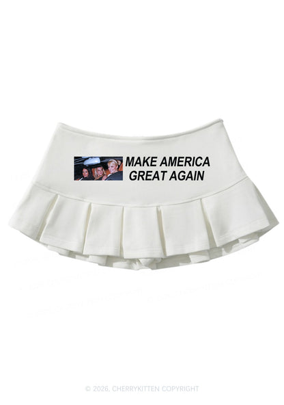 Make America Great Again Y2K Mini Pleated Skirts Cherrykitten