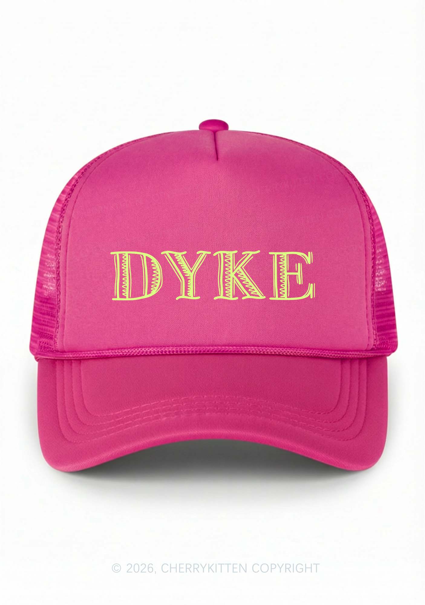 DYKE Pride Y2K Trucker Hat Cherrykitten