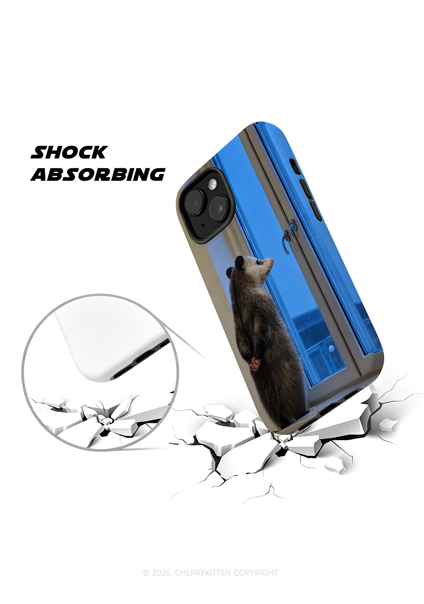 Moody Opossum Y2K Phone Case Cherrykitten