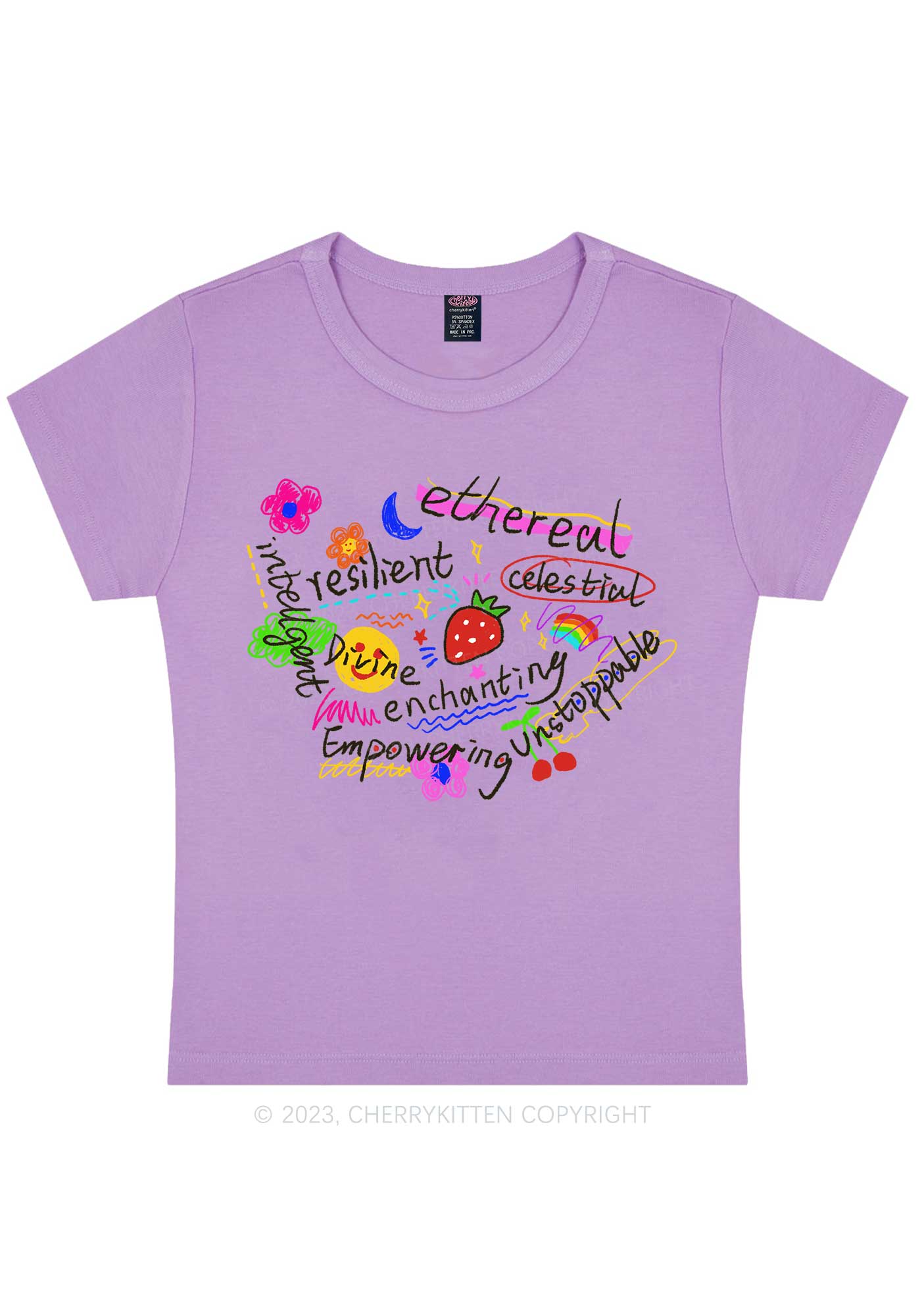 Curvy Girl Empowering Y2K Baby Tee Cherrykitten